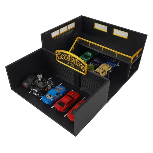 Diorama Estacionamento e Oficina 1:64 P/ Hot Wheels Matchbox
