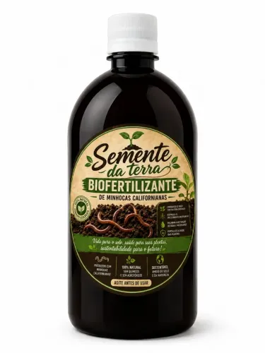 BIOFERTILIZANTE NATURAL produzido por minhocas Califórnianas. 