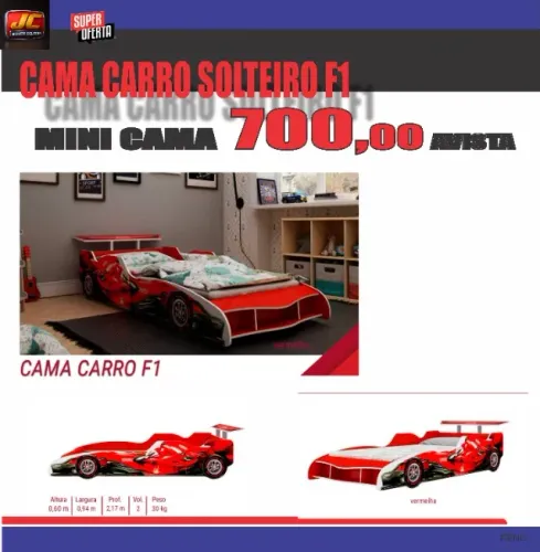 CAMA DE CARRO SOLTEIRO F1