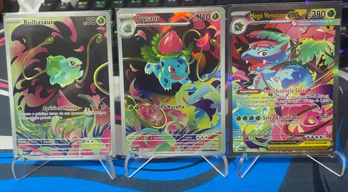 Trio evoluções Bulbasaur, Ivysaur e Mega Venusaur ex