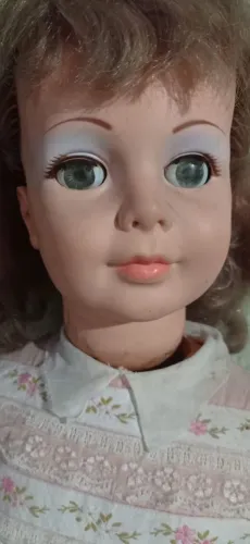 Boneca antiga amiguinha olhos verdes roupa original ano 1972 da Estrela