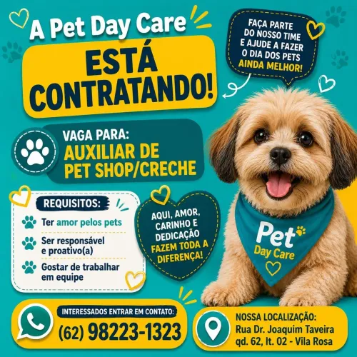 Auxiliar de pet shop/Pet creche.