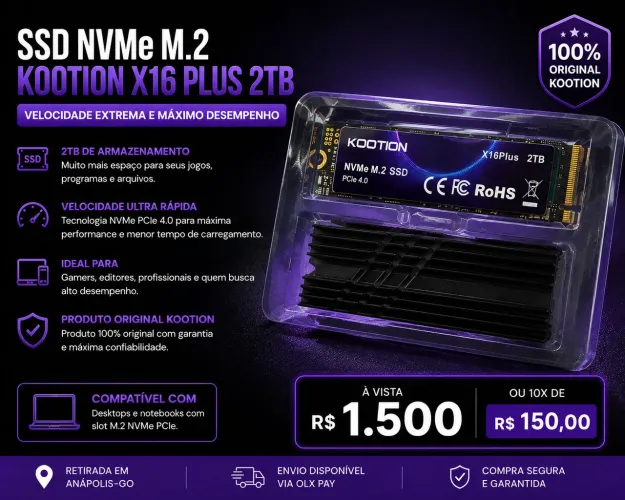 SSD NVMe M.2 KOOTION X16 Plus 2TB