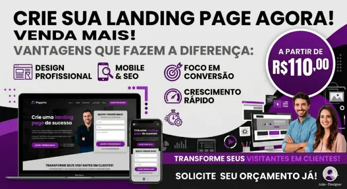 Landing page para vendas - entrega rápida