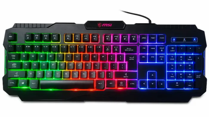 Teclado MSI Forge GK100 para PC (Membrana Iluminado) Padrão USA (não tem ç)