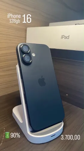 iphone 16 preto 128gb saúde de bateria: 90%