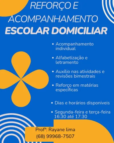 Aula de reforço domiciliar 