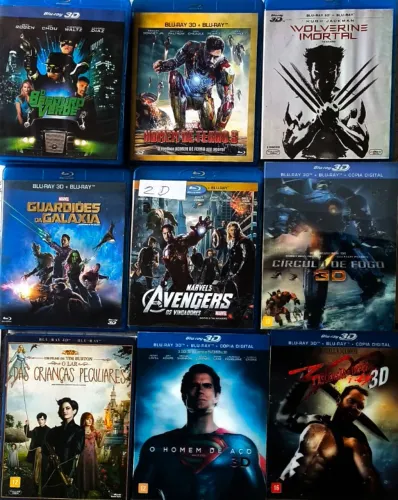 Blu-ray 3D O Homem de Aço / Guardioes da Galaxia / Circulo de Fogo /  ]wolverine Imortal