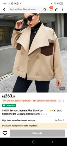 Casaco shein plus size quentinho 