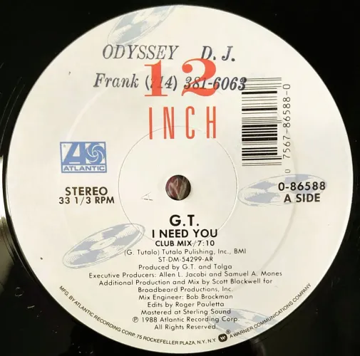 Vinil Single Importado G. T. I Need You
