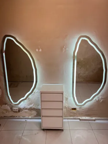Espelho orgânico com Led mas carrinho auxiliar