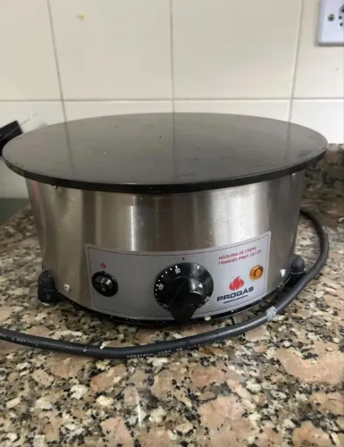 Máquina elétrica de crepe francês, acompanha embalagens 