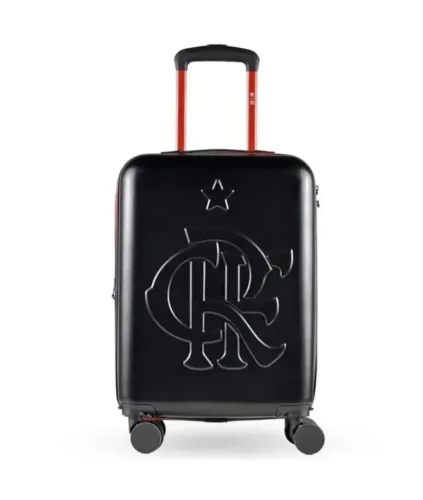 Mala de Bordo 10kg ABS 4 Rodas Flamengo CRF Oficial Preta e Vermelho