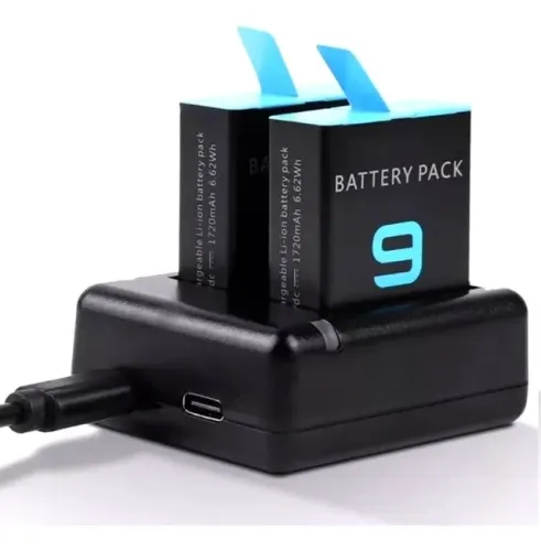Carregador para baterias da GoPro Hero 9 e 10 Black com 2 entradas Pronta Entrega