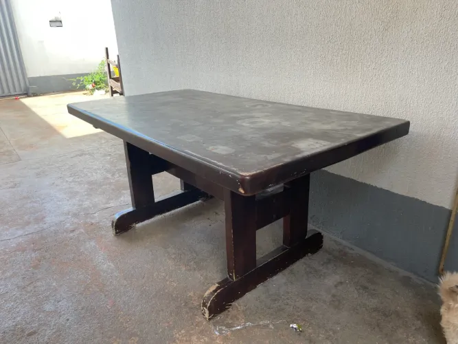 Mesa madeira maciça Angelim com 6 cadeiras