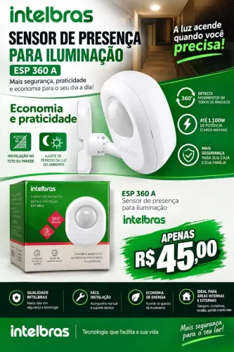 Sensor de Presença Intelbras 
