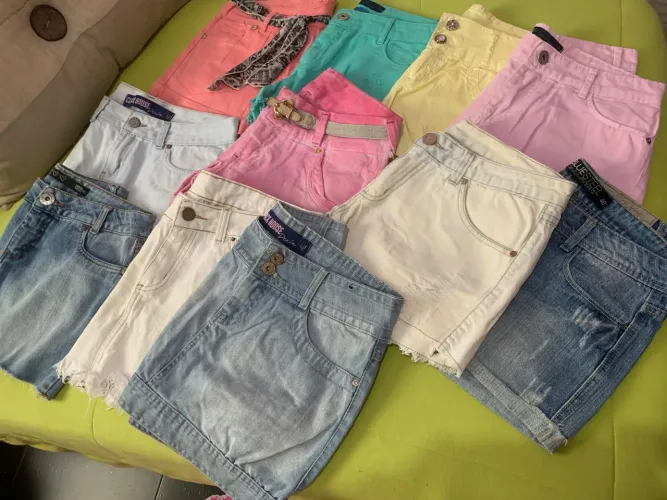 Kit de 11 pcs femininas: shorts, mini saias (c&a)