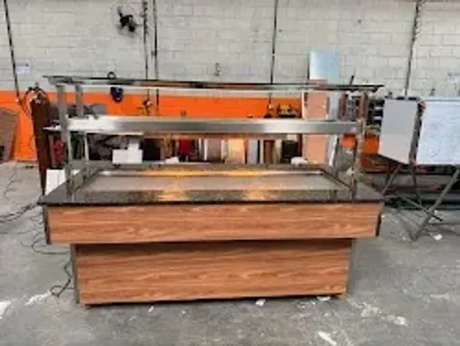 Buffet self-service inox quente para 10 cubas