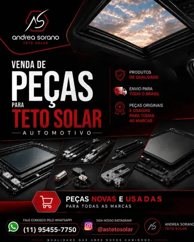 Peças para teto solar automotivo