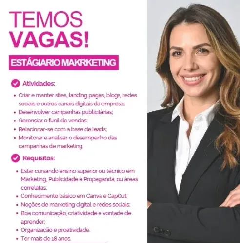 Contrata-se estagiária de marketing