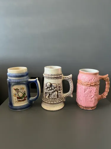 Conjunto de 3 canecos de chopp decorativos Oktoberfest e festas de cerveja