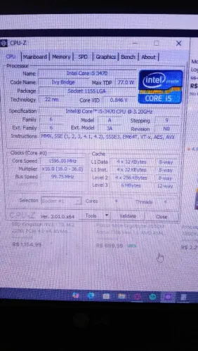 Kit da Intel i5 3470 + placa mãe + 8gb de ram ddr3 + Air cooler da Intel;leia a descrição!