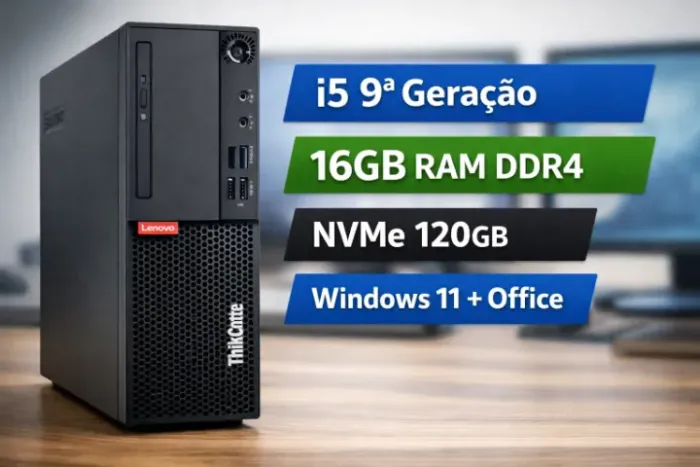PC Lenovo ThinkCentre M920s i5 9a. | 16GB DDR4 | 120GB NVMe impecável na caixa