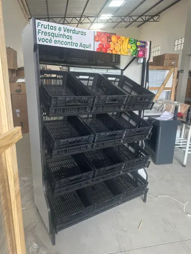 Fruteira 12 caixa e metalom Espositor de frutas 