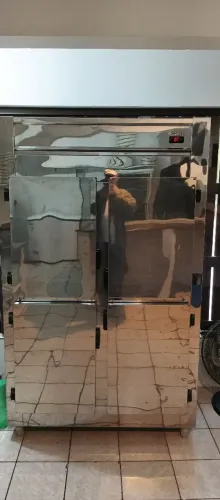 mini câmara fria industrial de 4 portas em aço inoxidável
