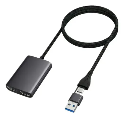 Adaptador USB + tipo c para 2 hdmi Lemorele (estende ou duplica)