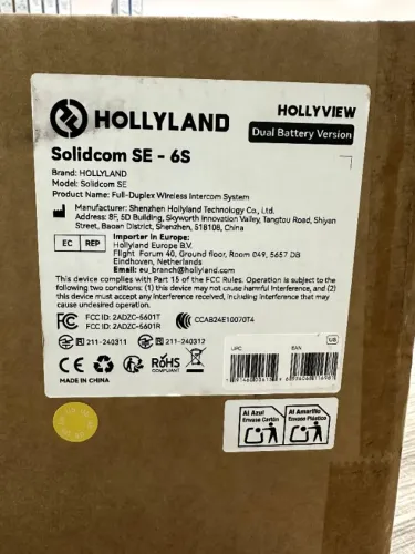 Intercom Hollyland Solidcom SE-6S Dual Battery - NOVO LACRADO!