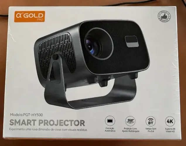 Projetor 4k Smart Hy500 Led Cinema Wifi Bluetooth Voz Ia