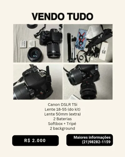 Câmera Canon DSLR T5i