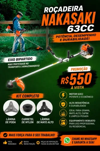 Roçadeira Nakasaki 63cc seminova