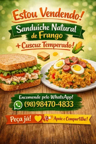 Sanduíche e cuscuz Nordestino