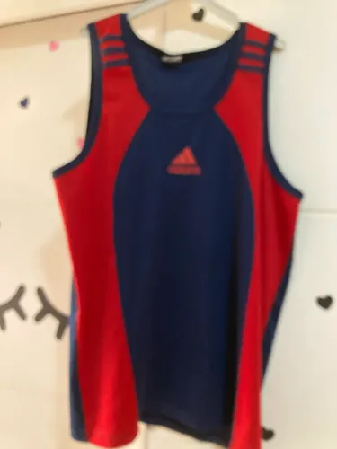 Regata Adidas Vintage Masculina - Azul e Vermelha - Original