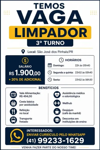 vaga noturna limpador
