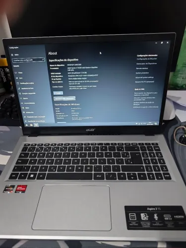 Notebook Acer Aspire 3 Ryzen 5 - 8GB RAM / SSD 256GB (aceito negociações)