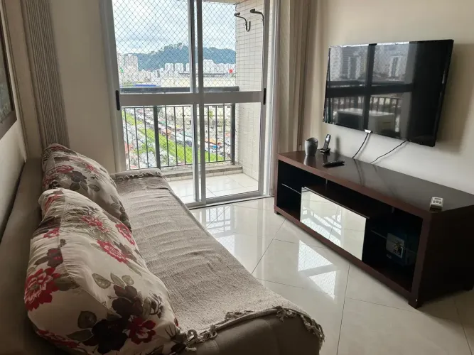 Apartamento mobiliado para aluguel com 2 quartos, 1 suíte, 1 vaga e lazer em Gonzaga - San