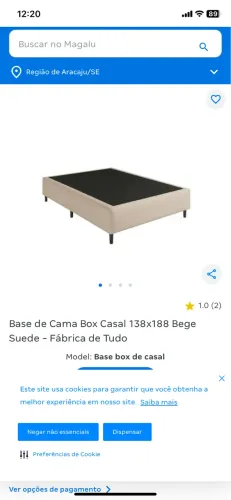 Vendo uma base de cama box usada