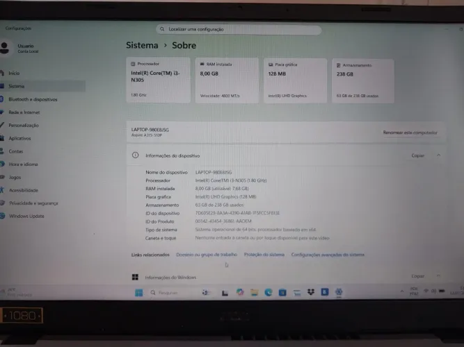 Notebook ACER ASPIRE 3