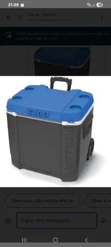 Caixa térmica igloo importada USA com rodas 56 litros transformer 60QT