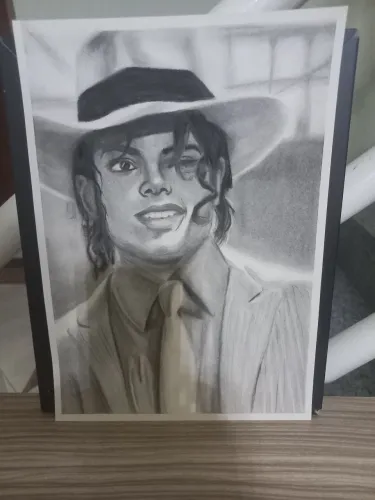 Arte Michael Jackson feito a lápis para quadro