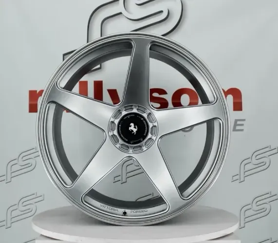 Jogo De Roda Ferrari SF90 Grafite Brilhante 5x114 - 21x9,5 e 22x12 Offset 43 e 19 (Nv)
