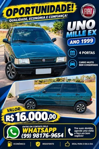 Fiat Uno Mille/ Mille EX/ Smart 4P (álcool) 2000