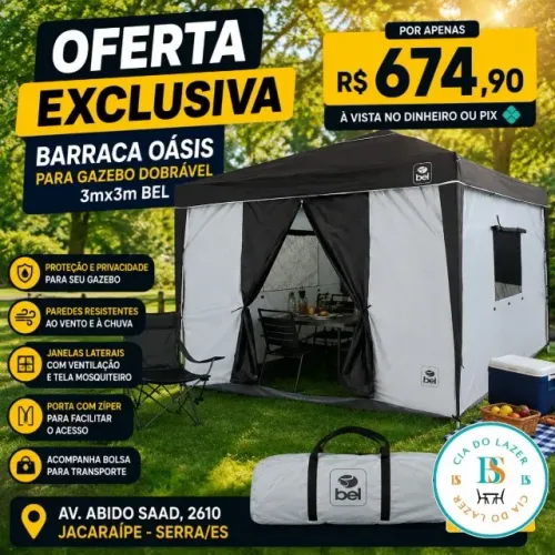 Barraca Oásis Para Gazebo Dobrável 3x3m Bel