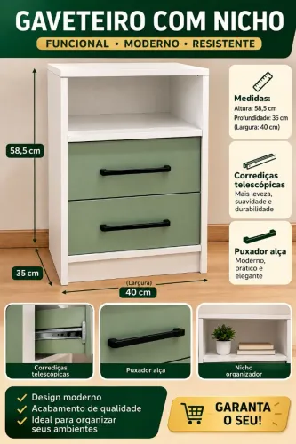 Gaveteiro Organizador Para Quarto E Escritório - Novo direto da frabica