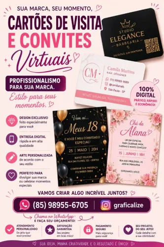 ARTES DIGITAIS - CARTÕES DE VISITAS E CONVITES