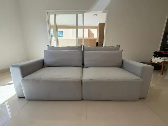 Sofá Retrátil 3 lugares Tok&Stok Astor Cinza Claro 2,10m