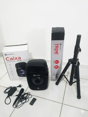 Caixa de som amplificada GT150 goldentec com tripe